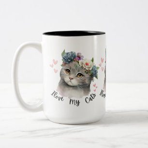 I love my cats Two-Tone coffee mug