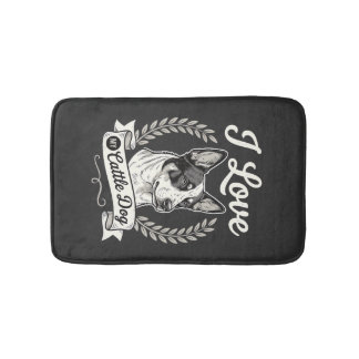 I Love My Cattle Dog Vintage Dog Lover Bath Mat