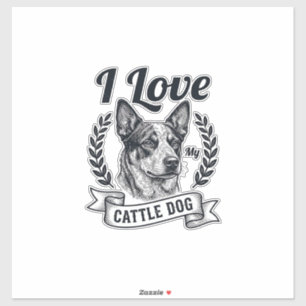 I Love My Cattle Dog Vintage Engraving Design_1