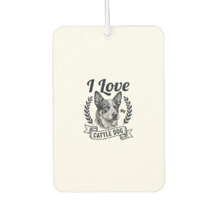 I Love My Cattle Dog Vintage Engraving Design_1 Air Freshener