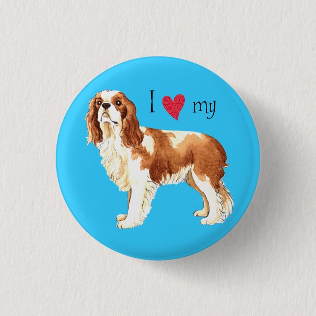 I Love my Cavalier 1 Inch Round Button (Front)
