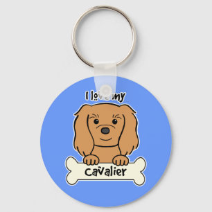 I Love My Cavalier King Charles Spaniel Keychain
