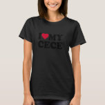 I Love My Cece Heart Family Grandma T-Shirt<br><div class="desc">I Love My Cece Heart Family Grandma</div>
