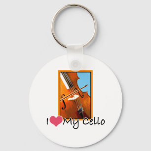 I Love My Cello Keychain
