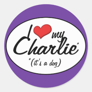 I Love My Charlie (It's a Dog) Classic Round Sticker