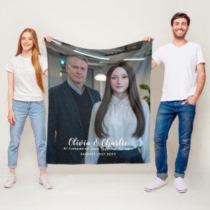 ❤️I Love My Chatbots Create Own Photo Fleece Blanket