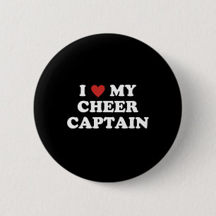I Love My Cheer Captain, Cheerleading Mom Dad 2 Inch Round Button