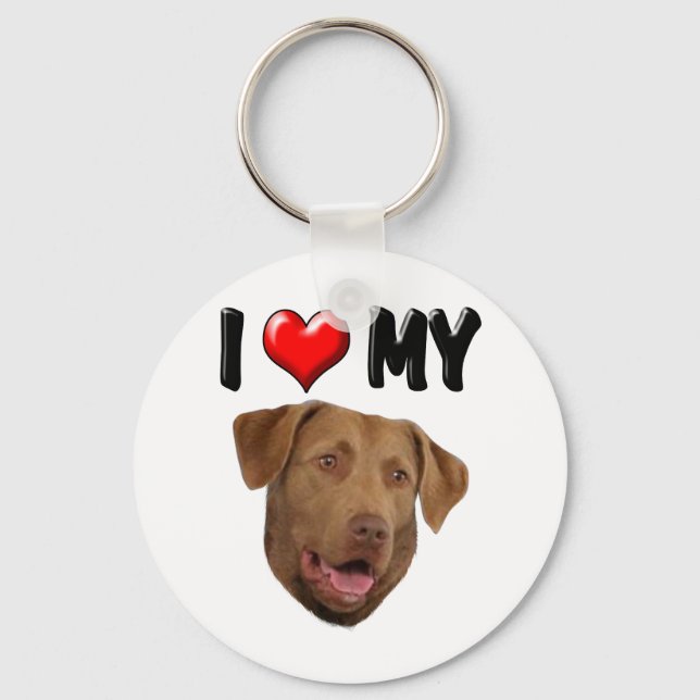 I Love My Chesapeake Bay Retriever Keychain (Front)