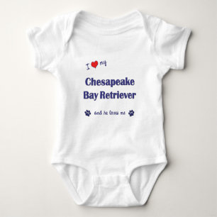 I Love My Chesapeake Bay Retriever (Male Dog) Baby Bodysuit