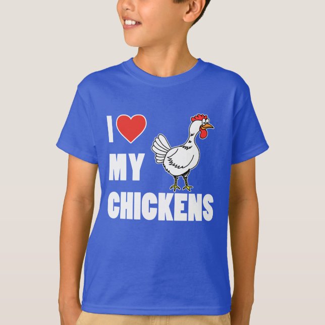 I Love My Chickens (Kids Dark) T-Shirt (Front)