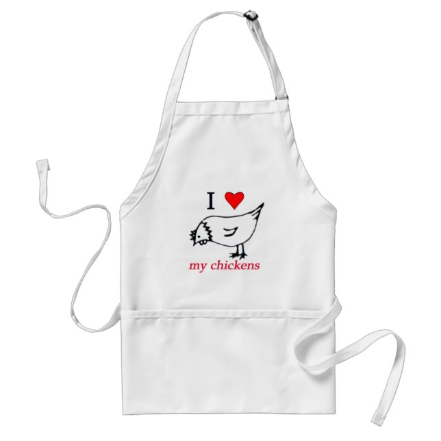 I Love my chickens Standard Apron (Front)