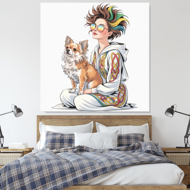  i love my chihuahua  canvas print (Insitu(Bedroom))