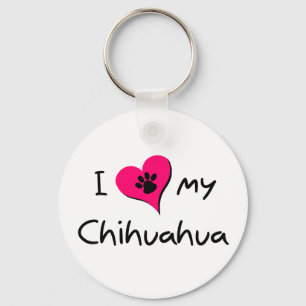 I Love my Chihuahua Keychain