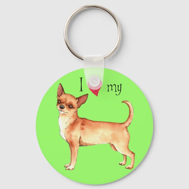 I Love my Chihuahua Keychain (Front)