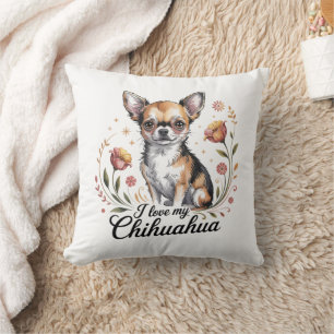 I love my chihuahua  throw pillow