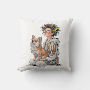  i love my chihuahua  throw pillow