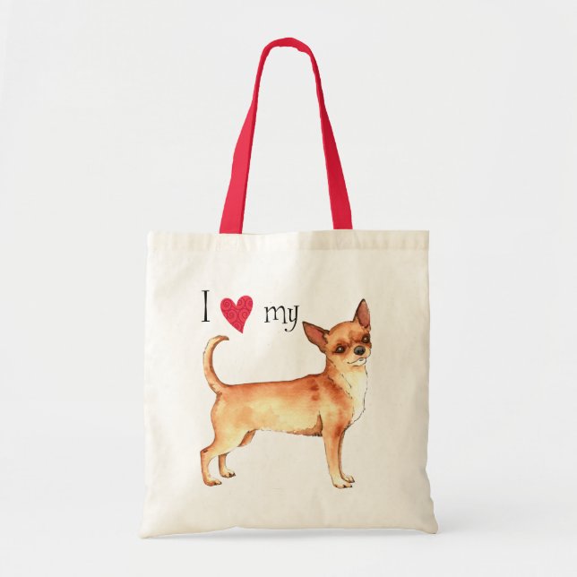 I Love my Chihuahua Tote Bag (Front)