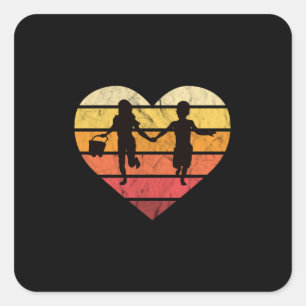 I Love My Children - Childhood Motif Square Sticker