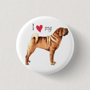 I Love my Chinese Shar-Pei 1 Inch Round Button