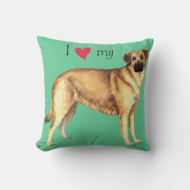 I Love my Chinook Throw Pillow (Front)