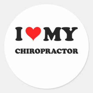 I Love My Chiropractor Classic Round Sticker