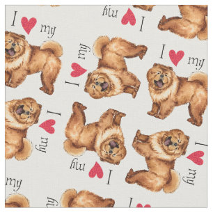 I Love my Chow Chow Fabric