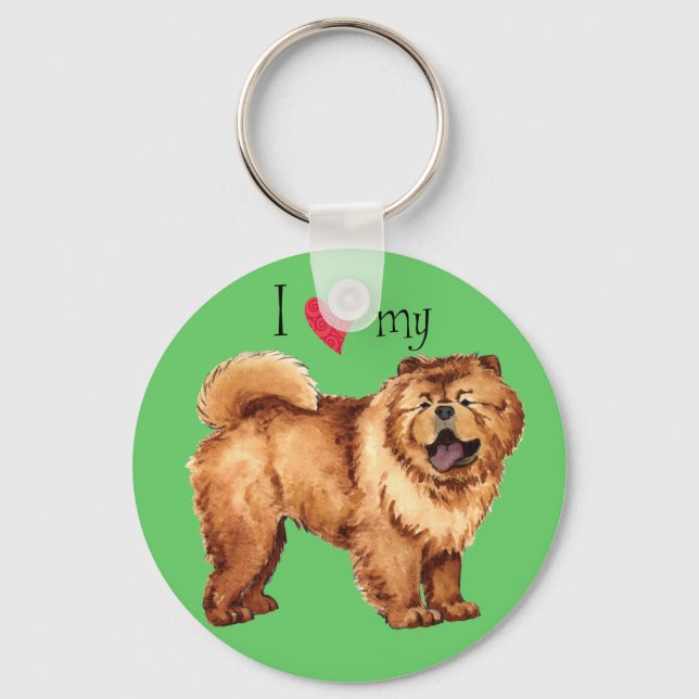 I Love my Chow Keychain (Front)