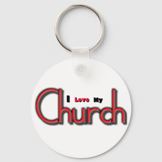 I Love my Church Keychain (Front)