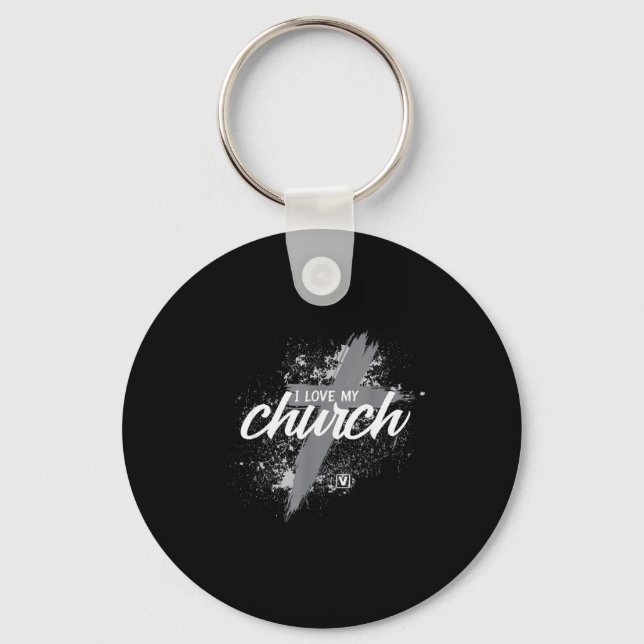 I Love My Church - Midland New Life Vineyard, Mi  Keychain (Front)