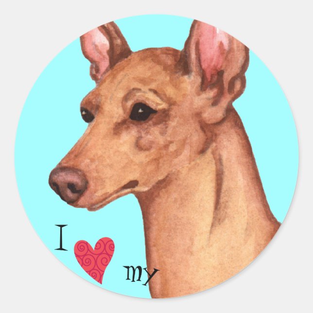 I Love my Cirneco dell'Etna Classic Round Sticker (Front)