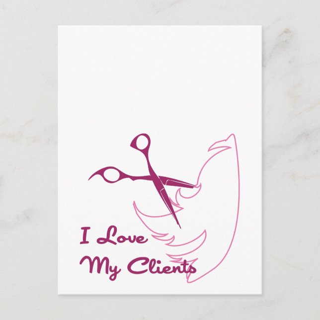I Love My Clients Postcard (Front)