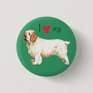I Love my Clumber Spaniel 1 Inch Round Button