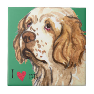 I Love my Clumber Spaniel Tile