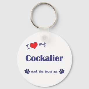 I Love My Cockalier (Female Dog) Keychain