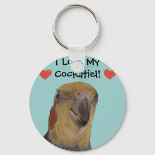 I Love My Cockatiel! Bird Keychain