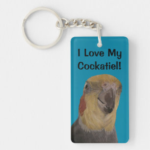 I Love My Cockatiel! Bird Keychain