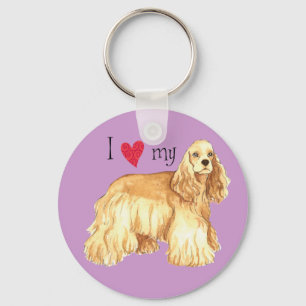 I Love my Cocker Spaniel Keychain