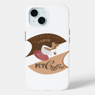 I Love My Coffee Retro Java iPhone 15 Case