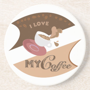 I Love My Coffee Retro Java Coaster