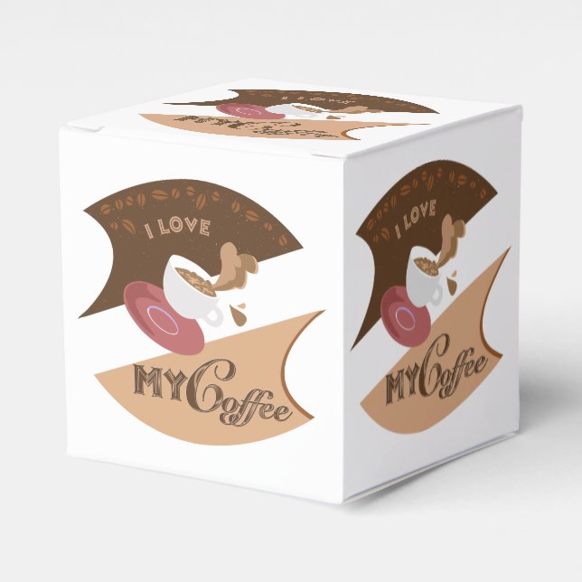 I Love My Coffee Retro Java Favor Box (Front Side)