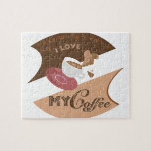 I Love My Coffee Retro Java Jigsaw Puzzle