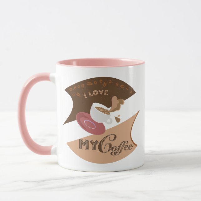 I Love My Coffee Retro Java Mug (Left)