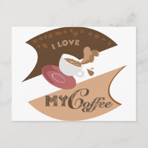 I Love My Coffee Retro Java Postcard