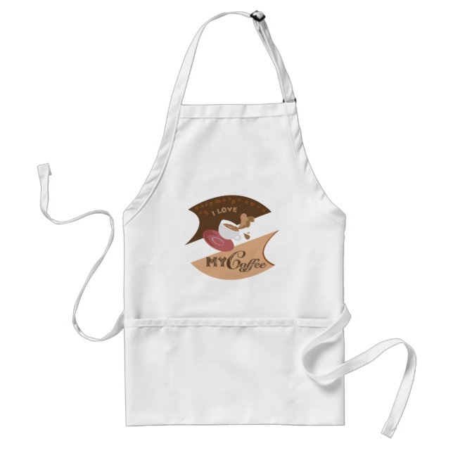 I Love My Coffee Retro Java Standard Apron (Front)