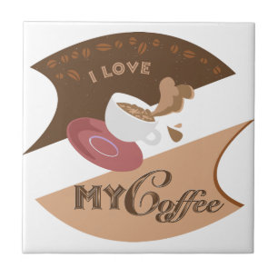 I Love My Coffee Retro Java Tile