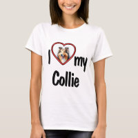 I Love My Collie Cute Red Heart Photo Frame