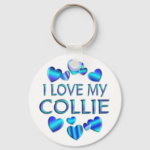I Love My Collie Keychain