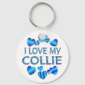 I Love My Collie Keychain