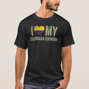 I Love My Colombian Grandma Colombia Flag Family H T-Shirt