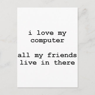 i love my computer postcard
